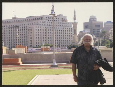 Adel Tartir in front of Tahrir Square in Cairo, 2015 