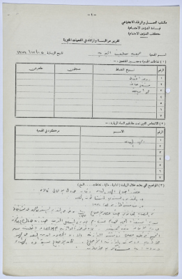 تقرير مراقبة وإرشاد لجمعية سلفيت الخيرية من مكتب العمل والرفاه الاجتماعي التابع لوزارة الشؤون الاجتماعية 