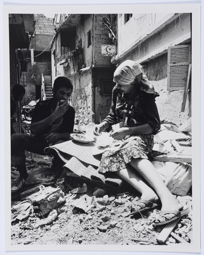 A Woman and a Man in a Palestinian Refugee Camp, Lebanon, 1986