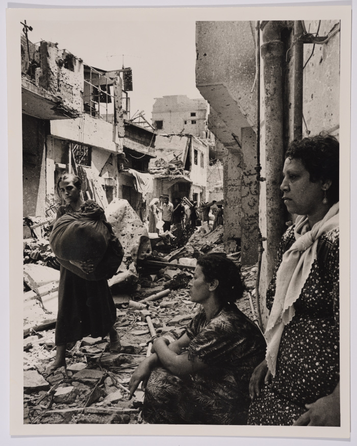 Inspecting Destruction in a Palestinian Refugee Camp, Lebanon, 1986