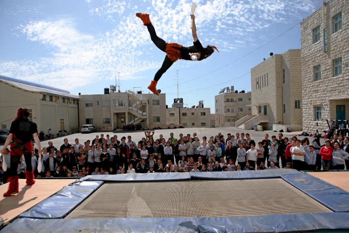 A Glimpse of One of the Palestinian Circus School's Shows for a Group of Students