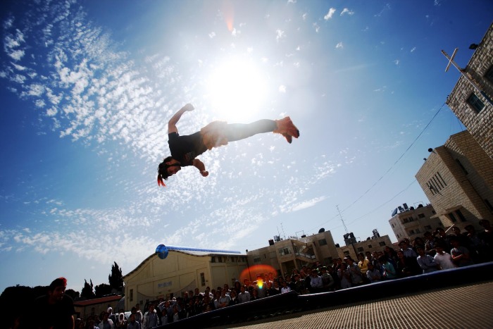 A Glimpse of One of the Palestinian Circus School's Shows for a Group of Students