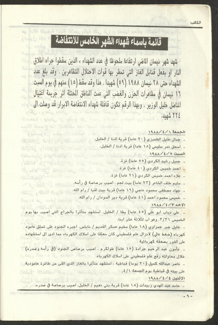 Issue 97 of al-Kateb Magazine, May 1988
