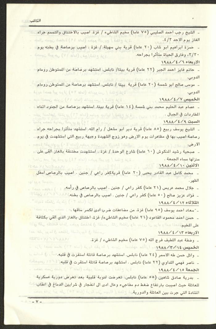Issue 97 of al-Kateb Magazine, May 1988