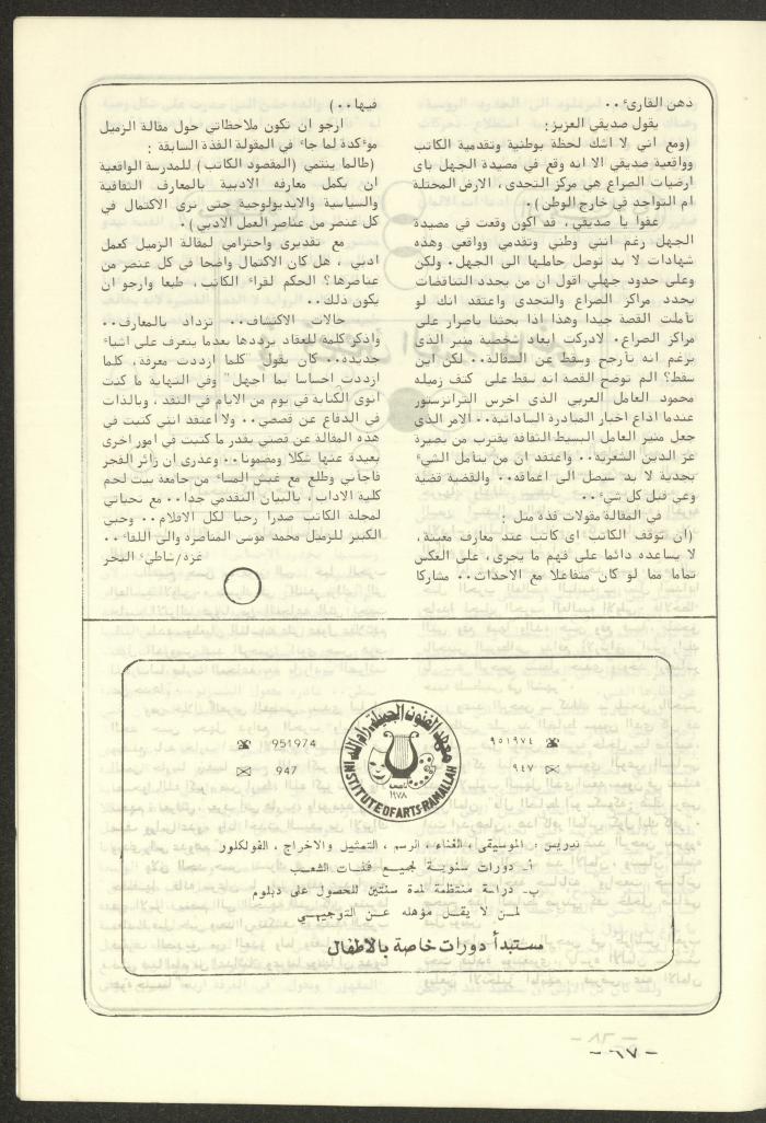 The 4th Issue of al-Kateb Magazine, April 1980 