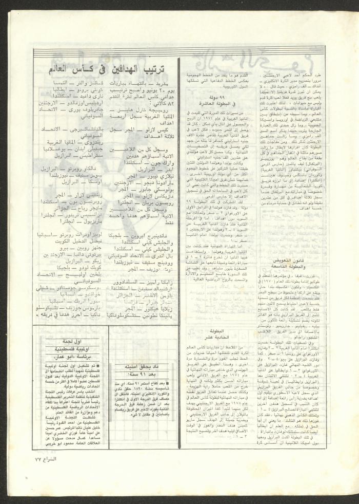 The 41st Issue of ash-Sheraa Magazine, July 1982
