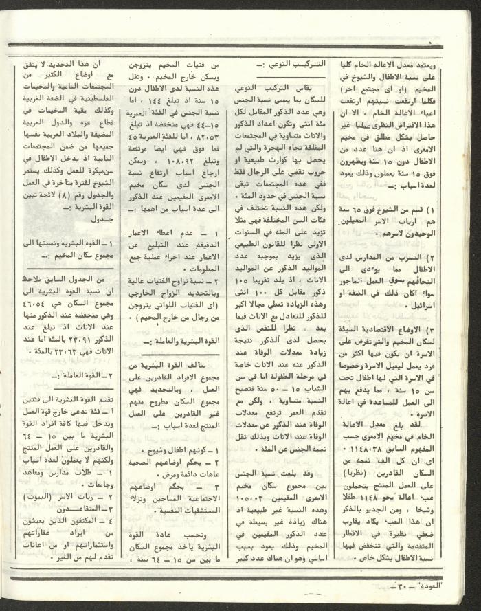 العدد الخامس والأربعون من مجلة العودة، 19 تموز 1984