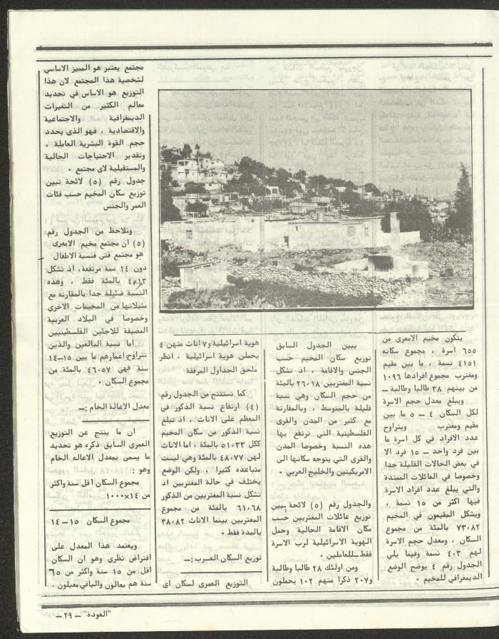 العدد الخامس والأربعون من مجلة العودة، 19 تموز 1984