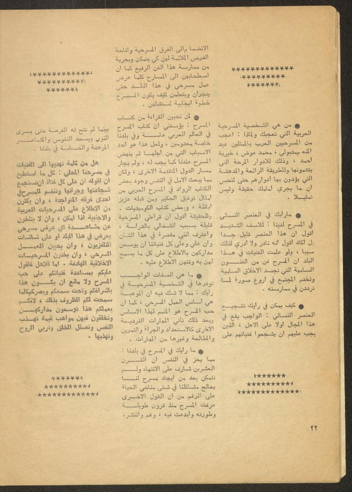 The 2nd Issue of al-Masrah Magazine, February 1976