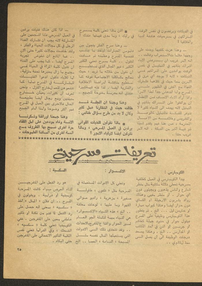 The 2nd Issue of al-Masrah Magazine, February 1976