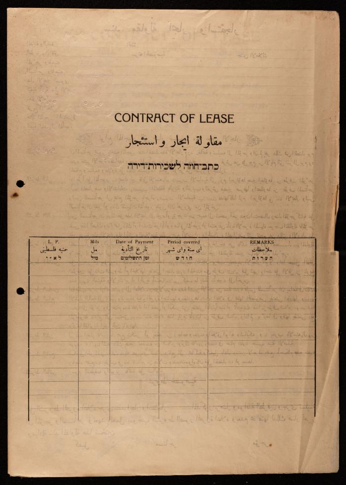 عقد إيجار خاص بالمجلس الملي الأرثوذكسي، حيفا، 12 أيار 1951