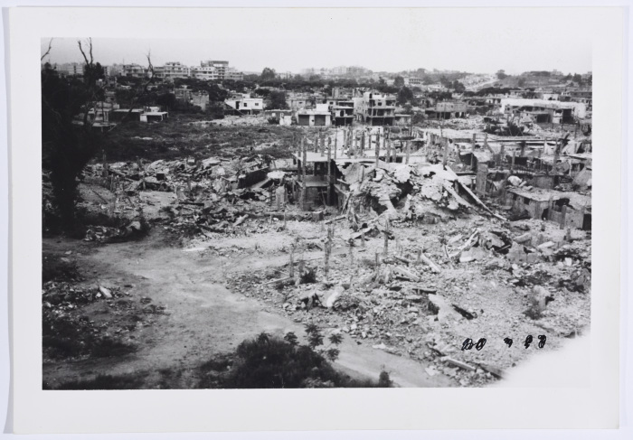 A View of Destruction in a Palestinian Refugee Camp, Lebanon, 1987