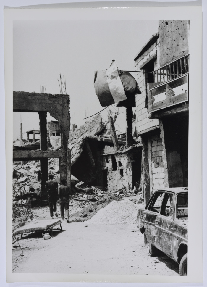 A View of Destruction in a Palestinian Refugee Camp, Lebanon, 1987