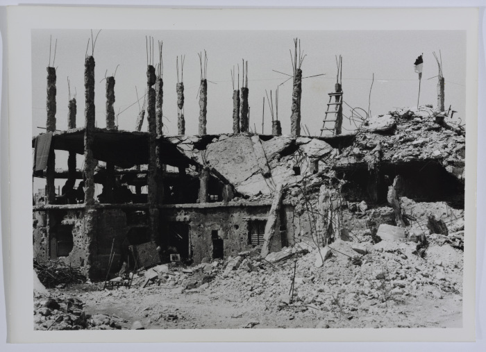 Destroyed Buildings in a Palestinian Refugee Camp, Lebanon, 1987