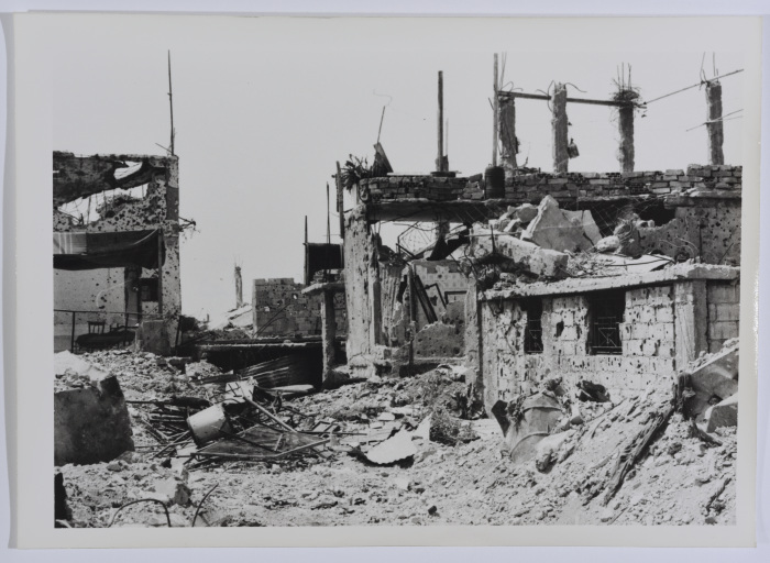 A View of Destruction in a Palestinian Refugee Camp, Lebanon, 1987