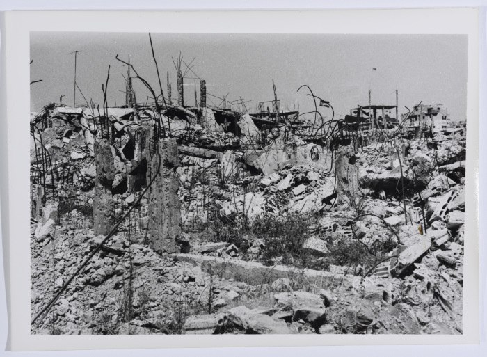 A View of Destruction in a Palestinian Refugee Camp, Lebanon, 1987