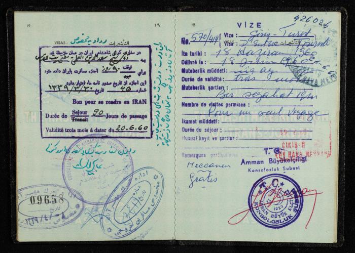 Passport of Saad Eddin Alami by the Kingdom of Jordan, 18 July 1955