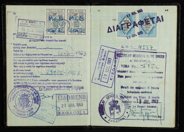 Passport of Saad Eddin Alami by the Kingdom of Jordan, 18 July 1955