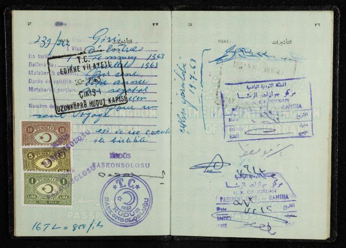 Passport of Saad Eddin Alami by the Kingdom of Jordan, 18 July 1955