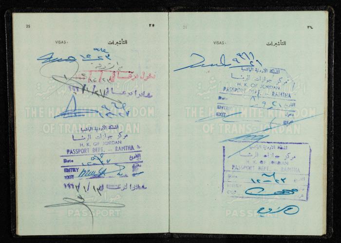 Passport of Saad Eddin Alami by the Kingdom of Jordan, 18 July 1955