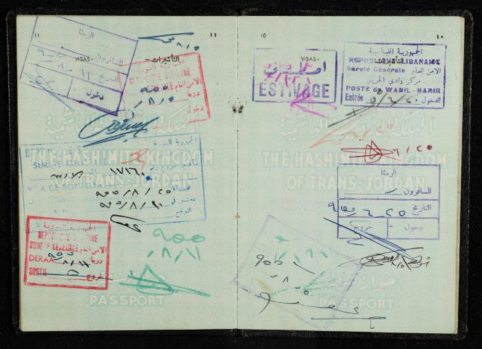 Passport of Saad Eddin Alami by the Kingdom of Jordan, 18 July 1955