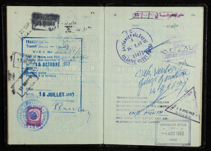 Passport of Saad Eddin Alami by the Kingdom of Jordan, 18 July 1955