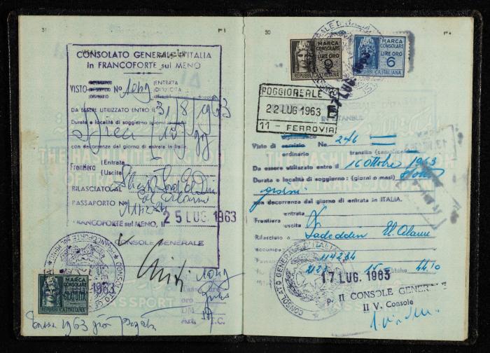 Passport of Saad Eddin Alami by the Kingdom of Jordan, 18 July 1955
