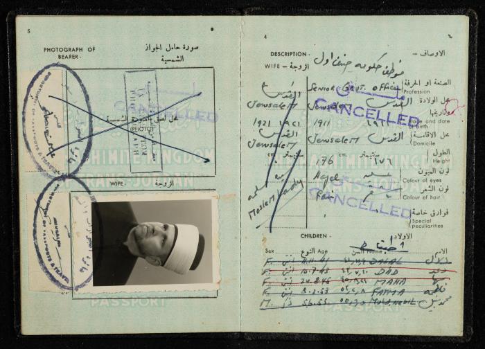 Passport of Saad Eddin Alami by the Kingdom of Jordan, 18 July 1955