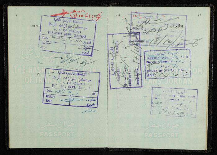 Passport of Saad Eddin Alami by the Kingdom of Jordan, 18 July 1955