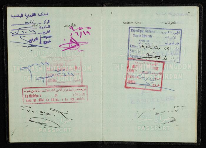 Passport of Saad Eddin Alami by the Kingdom of Jordan, 18 July 1955