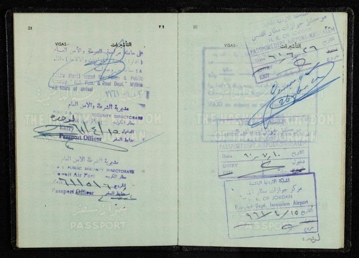 Passport of Saad Eddin Alami by the Kingdom of Jordan, 18 July 1955