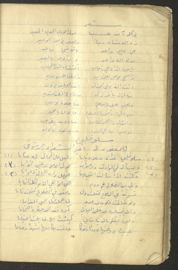 دفتر لعمر عميرة يحتوي قصائد شعرية