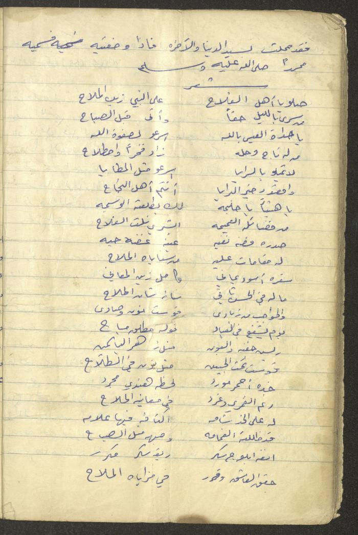 دفتر لعمر عميرة يحتوي قصائد شعرية