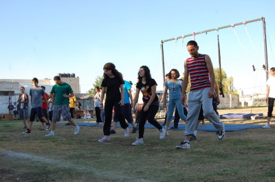 A Photograph of the PCS "Mobile Circus" Show in Jenin, 2010