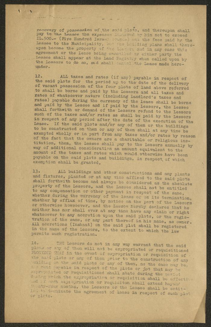 اتفاقية بين المجلس الملي الأرثوذكسي وجان زاروبي، حيفا، 11 آب 1950