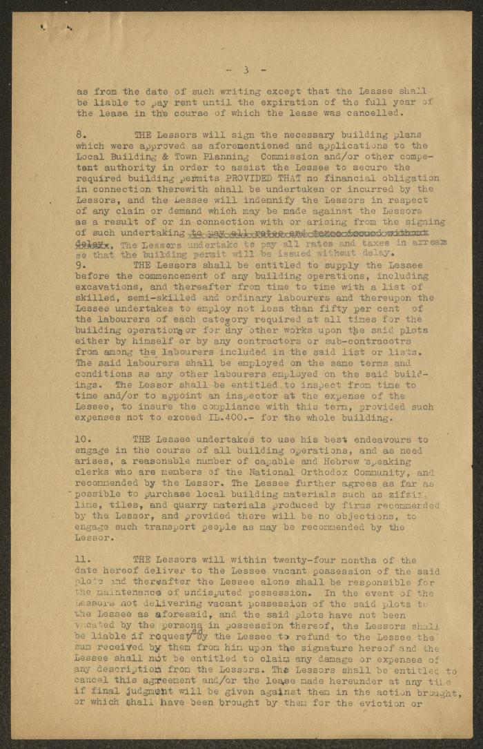 اتفاقية بين المجلس الملي الأرثوذكسي وجان زاروبي، حيفا، 11 آب 1950