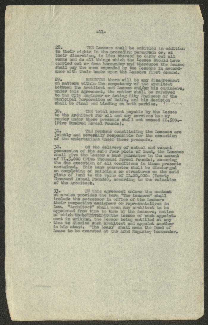 Tenancy Contract Issued by the National Orthodox Council, Haifa, 15 June 1950