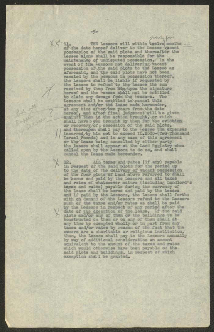 Tenancy Contract Issued by the National Orthodox Council, Haifa, 15 June 1950