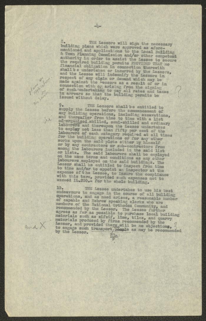 Tenancy Contract Issued by the National Orthodox Council, Haifa, 15 June 1950