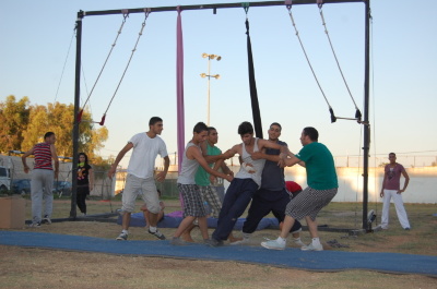 A Photograph of the PCS "Mobile Circus" Show in Jenin, 2010