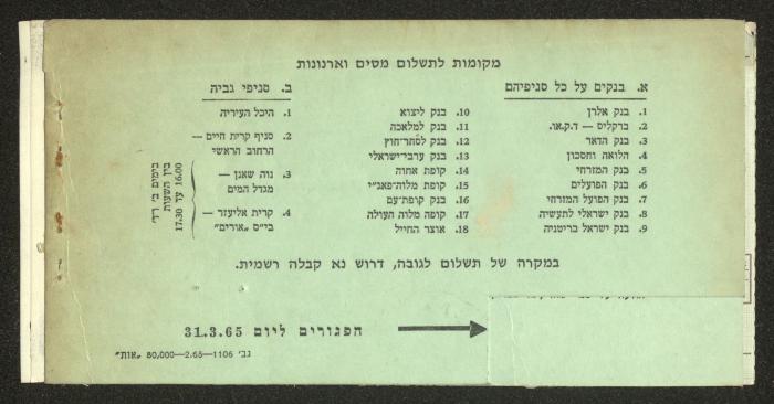 A Letter Addressed from the National Orthodox Council to the Tax Officer for Haifa, 16 July 1965 