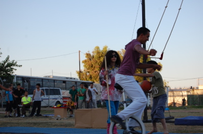 A Photograph of the PCS "Mobile Circus" Show in Jenin, 2010