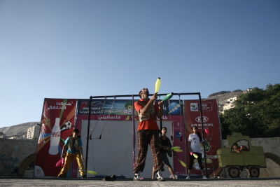 A Photograph of the PCS "Mobile Circus" Show in Nablus, 2010
