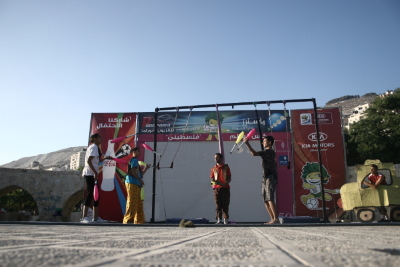 A Photograph of the PCS "Mobile Circus" Show in Nablus, 2010
