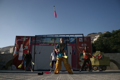 A Photograph of the PCS "Mobile Circus" Show in Nablus, 2010
