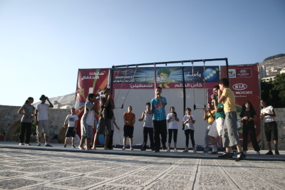 A Photograph of the PCS "Mobile Circus" Show in Nablus, 2010
