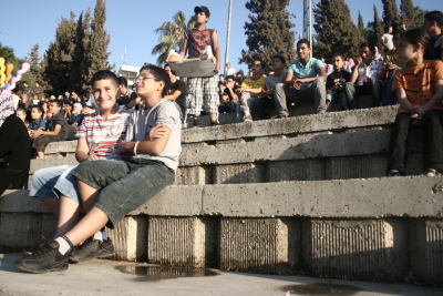 A Photograph of the PCS "Mobile Circus" Show in Nablus, 2010
