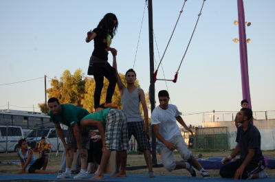 A Photograph of the PCS "Mobile Circus" Show in Jenin, 2010