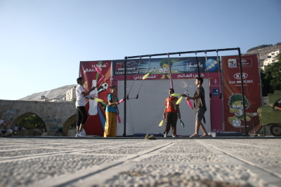 A Photograph of the PCS "Mobile Circus" Show in Nablus, 2010

