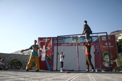 A Photograph of the PCS "Mobile Circus" Show in Nablus, 2010
